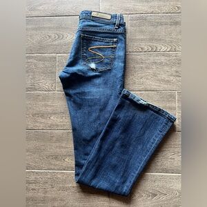 Seven7 Premium Denim Bootcut Jeans Size 28 Medium Wash Distressed Stretch